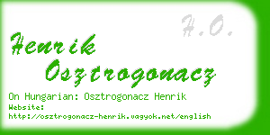 henrik osztrogonacz business card